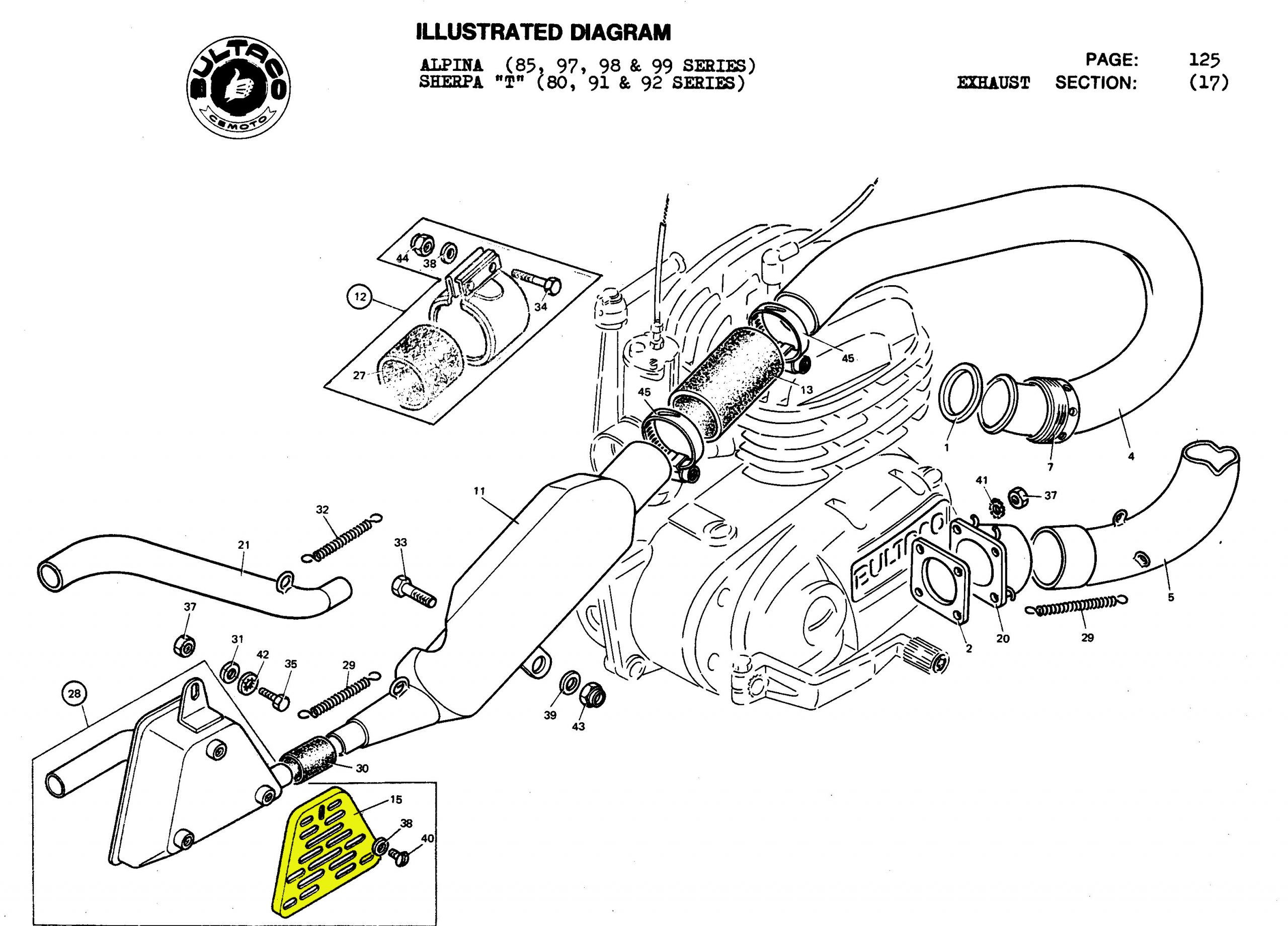 Rejilla petaca escape cromada Bultaco Matador,Campera,Lobito,Sherpa,Alpina.. - Imagen 2