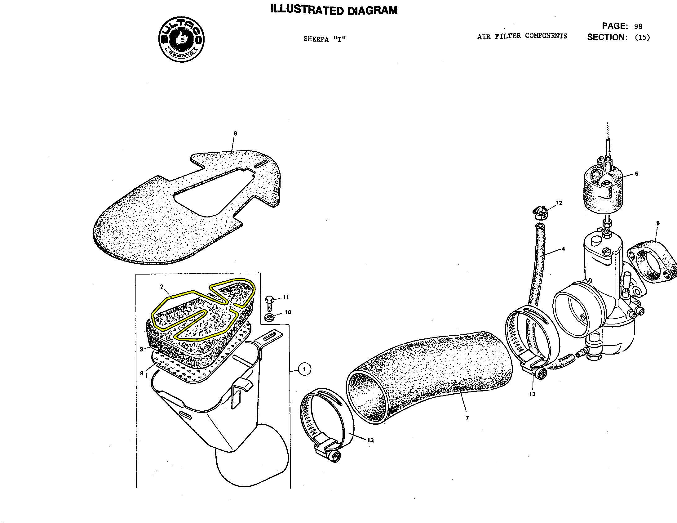 Air filter box clamp, Bultaco Matador, Sherpa-Kit Champion - Image 2