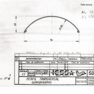 Guardabarros Aluminio en bruto Sin Recortar,Ni Taladrar,Ni Pulir