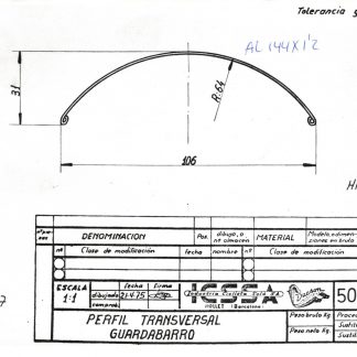Guardabarros Aluminio en bruto Sin Recortar,Ni Taladrar,Ni Pulir