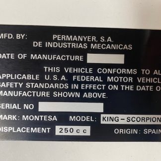 Chapa identificativa para el mercado exterior.