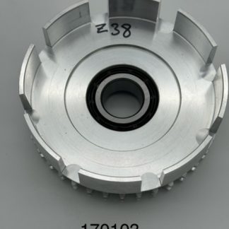 Campana de embrague Bultaco Z38,cadena duplex,rodamiento doble incorporado.