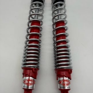 Amortiguador Betor cuerpo rojo; muelle cromado.